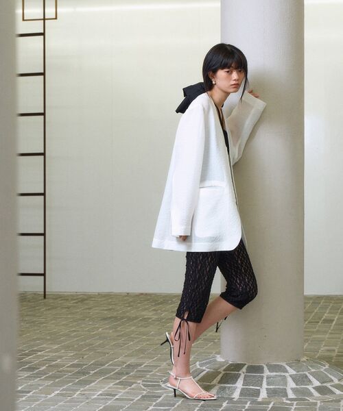 CODE A（コードエー）の「◆sheer jacquard jacket（テーラードジャケット・レディース・ブラック/ホワイト・00）」の10枚目の写真