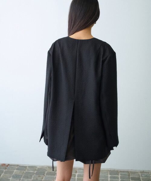 CODE A（コードエー）の「◆sheer jacquard jacket（テーラードジャケット・レディース・ブラック/ホワイト・00）」の13枚目の写真