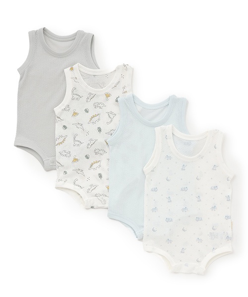 petit main(プティマイン)の「【弱酸性】メッシュタンクロンパース(肌着・キッズ・ライトブルー/ライトグリーン・70cm/80cm)」の4枚目の写真