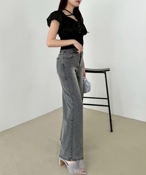 one after another NICE CLAUP（ワンアフターアナザーナイスクラップ）の「ワイドデニムパンツ（デニムパンツ・レディース・ライトグレー/ブルー/ライトブルー・SMALL/MEDIUM）」の16枚目の写真