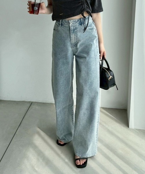 one after another NICE CLAUP（ワンアフターアナザーナイスクラップ）の「ワイドデニムパンツ（デニムパンツ・レディース・ライトグレー/ブルー/ライトブルー・SMALL/MEDIUM）」の22枚目の写真