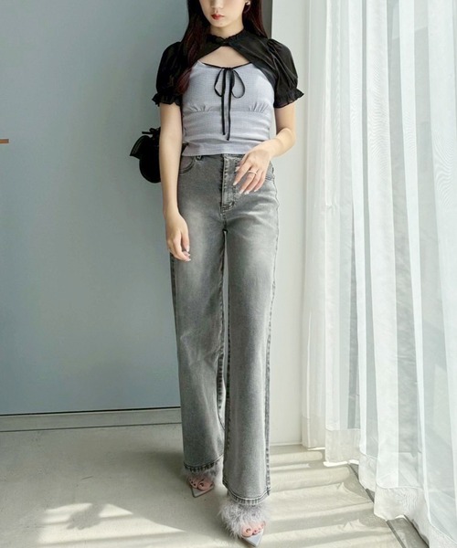 one after another NICE CLAUP（ワンアフターアナザーナイスクラップ）の「ワイドデニムパンツ（デニムパンツ・レディース・ライトグレー/ブルー/ライトブルー・SMALL/MEDIUM）」の14枚目の写真