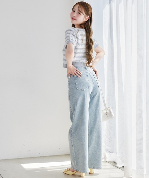 one after another NICE CLAUP（ワンアフターアナザーナイスクラップ）の「ワイドデニムパンツ（デニムパンツ・レディース・ライトグレー/ブルー/ライトブルー・SMALL/MEDIUM）」の9枚目の写真