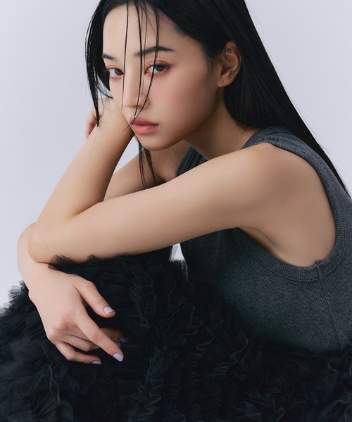 eimy istoire カットドッキングフリルチュールワンピース　36サイズ eimy istoire カットドッキングフリルチュールワンピース 36