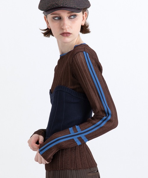 AULA AILA（アウラアイラ）の「ベアトップシアーリブニット（Tシャツ/カットソー・レディース・ブラック/オフホワイト/グレー/ブラウン・0）」の21枚目の写真