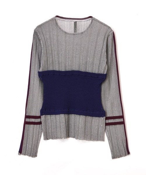 AULA AILA（アウラアイラ）の「ベアトップシアーリブニット（Tシャツ/カットソー・レディース・ブラック/オフホワイト/グレー/ブラウン・0）」の5枚目の写真