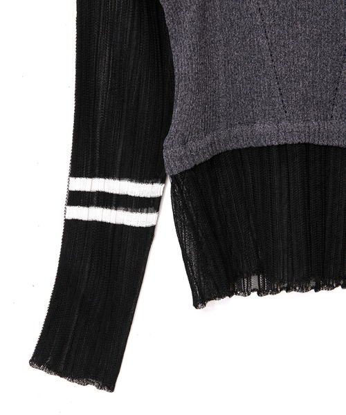 AULA AILA（アウラアイラ）の「ベアトップシアーリブニット（Tシャツ/カットソー・レディース・ブラック/オフホワイト/グレー/ブラウン・0）」の14枚目の写真