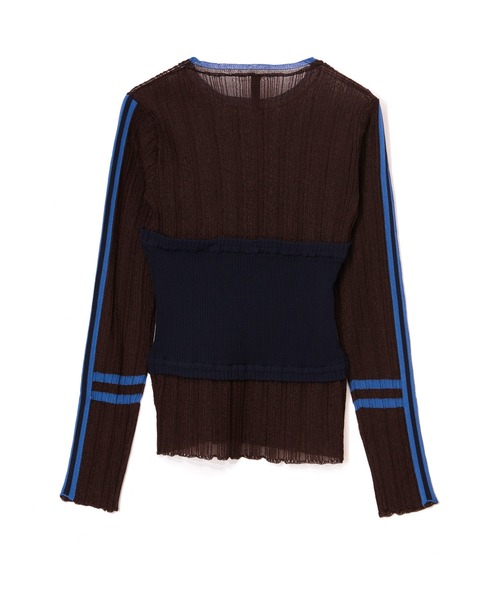 AULA AILA（アウラアイラ）の「ベアトップシアーリブニット（Tシャツ/カットソー・レディース・ブラック/オフホワイト/グレー/ブラウン・0）」の9枚目の写真