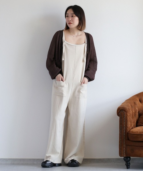 cepo（セポ）の「透かし編みミックスカラーVネックカーディガン（カーディガン/ボレロ・レディース・イエロー/ブラウン/オフホワイト・M）」の21枚目の写真