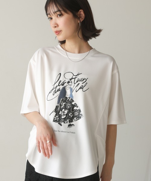 tシャツ ドールモチーフプロントTシャツ「手洗い可能」 レディース ドールモチーフプロントTシャツ≪手洗い可能≫ | QUEENS COURT