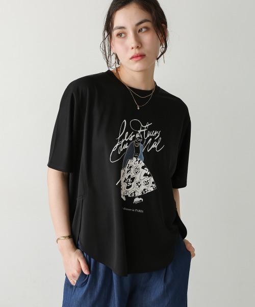 Bou Jeloud(ブージュルード)の「ドールモチーフTee(Tシャツ/カットソー・レディース・オフホワイト/ベージュ/ブラック・FREE)」の2枚目の写真