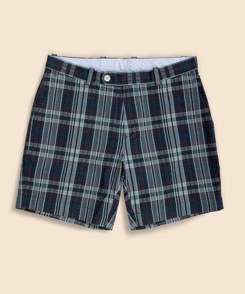 BROOKS BROTHERS(ブルックスブラザーズ)の「コットン シアサッカー マドラスチェック プレーンフロント 7inショーツ(その他パンツ・メンズ・ネイビー・32inch/30inch/36inch/38inch/34inch)」の4枚目の写真