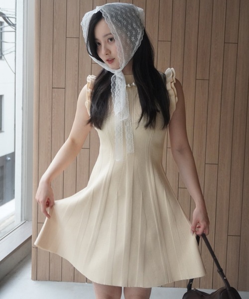 eimy istoire フリルリブニットワンピース フリルリブニットワンピース（ワンピース）｜eimy istoire