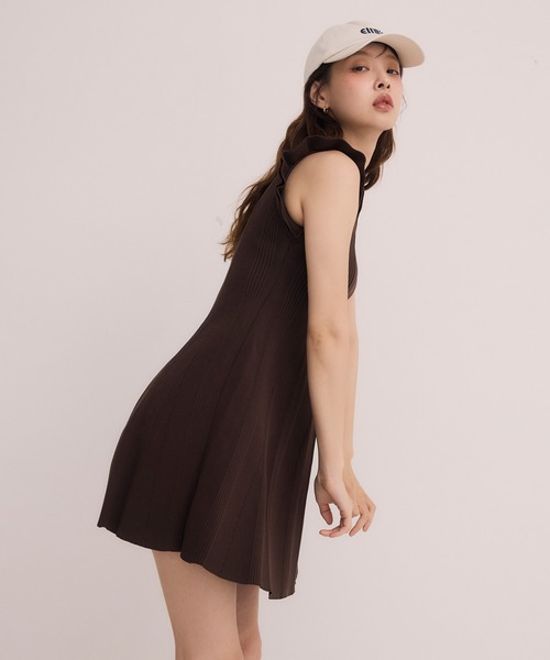 eimy istoire フリルリブニットワンピース エイミーイストワール eimy istoire フリルリブニットワンピース