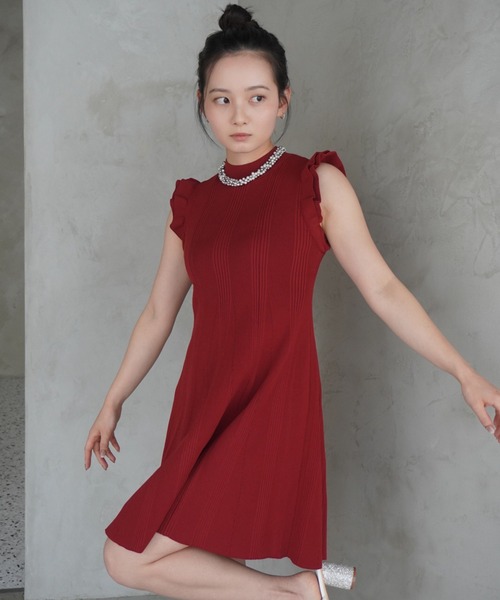eimy istoire フリルリブニットワンピース エイミーイストワール eimy istoire フリルリブニットワンピース