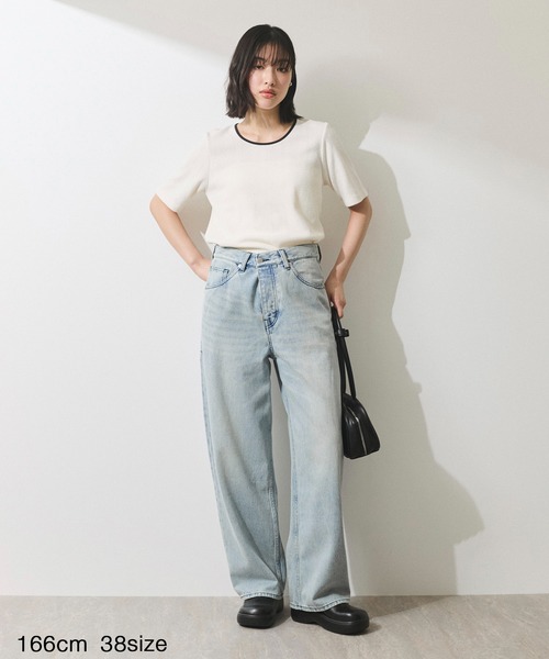 ADAM ET ROPE'(アダムエロペ)の「【WEB限定】ワイドストレートデニムパンツ(デニムパンツ・レディース・サックスブルー・34/36/38)」の20枚目の写真