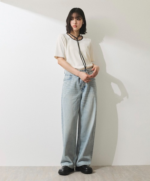 ADAM ET ROPE'(アダムエロペ)の「【WEB限定】ワイドストレートデニムパンツ(デニムパンツ・レディース・サックスブルー・34/36/38)」の18枚目の写真