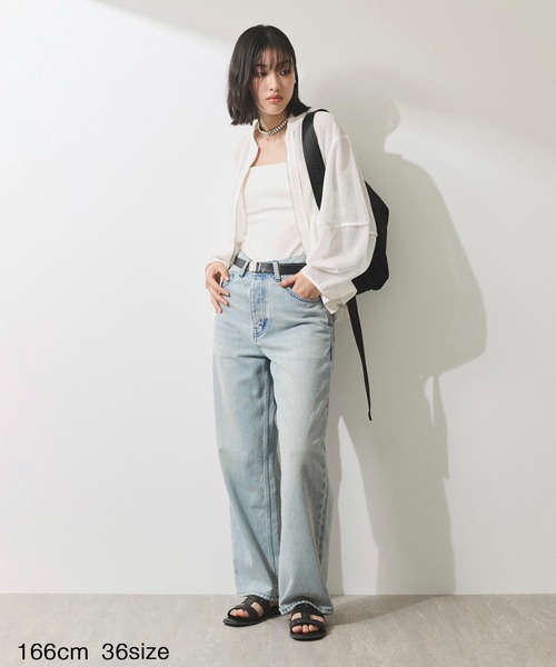 ADAM ET ROPE'(アダムエロペ)の「【WEB限定】ワイドストレートデニムパンツ(デニムパンツ・レディース・サックスブルー・34/36/38)」の17枚目の写真