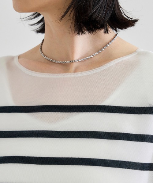ROPE'(ロペ)の「シャイニー2WAYリボンブラウス/洗える(シャツ/ブラウス・レディース・シルバー/ブラック/ネイビー・FREE)」の10枚目の写真