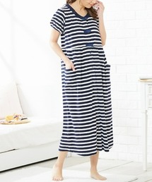 QUNTSTYLE（キュントスタイル）の「【マタニティウエア・授乳服】パイル前開き半袖ワンピースパジャマ（産前・産後）（マタニティウェア/グッズ・レディース）」