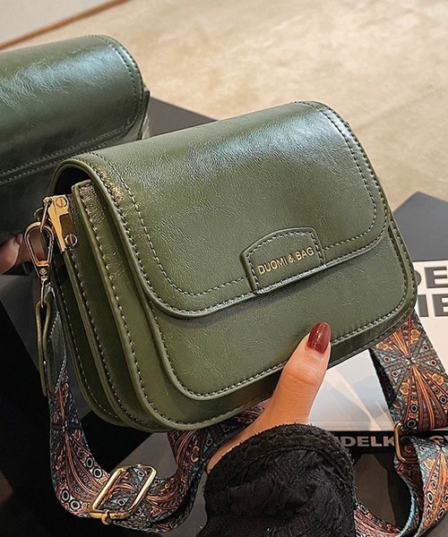 セール】柄ベルト付 フラップショルダーバッグ（ショルダー