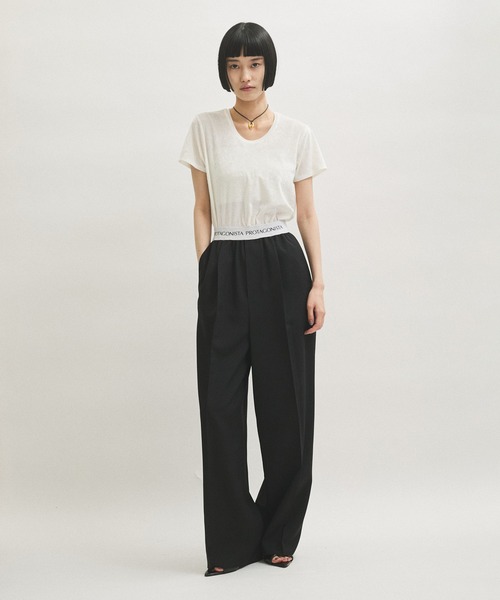 PROTAGONISTA（プロタゴニスタ）の「【PROTAGONISTA(プロタゴニスタ)】別注　吸水速乾PANTS（スラックス・レディース・チャコールグレー/ブラック系その他・1）」の3枚目の写真