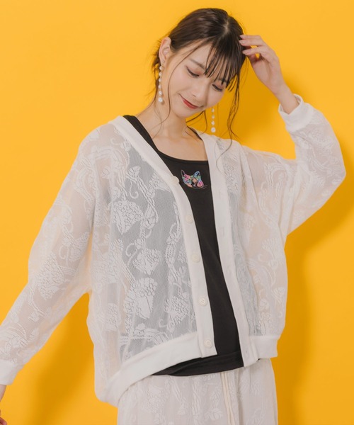 ScoLar（スカラー）の「152609：ネコ柄麻混ニット 2WAY