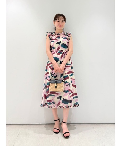セール】【LOULOU WILLOUGHBY】ブラッシュプリントワンピース