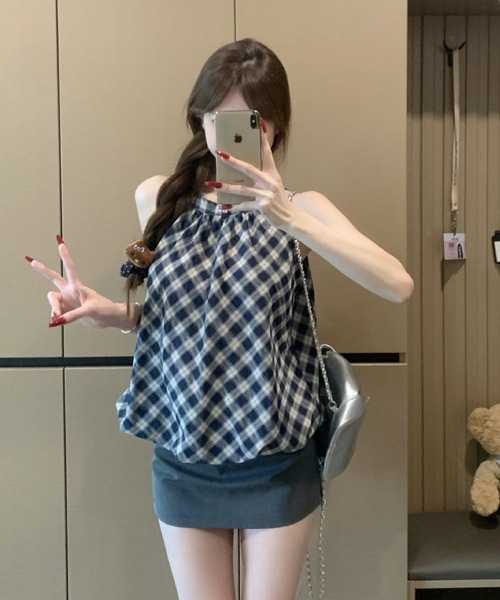 LAC-VERT（ラック・ヴェール）の「ホルターネックトップス（Tシャツ/カットソー・レディース・オフホワイト/ブラック/ネイビー/レッド・FREE）」の13枚目の写真