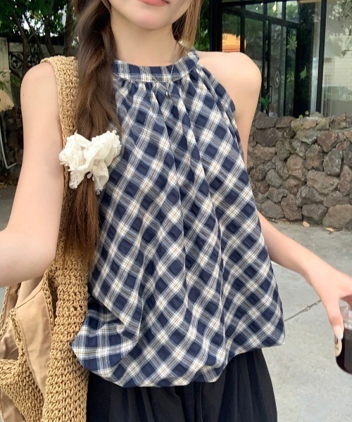 LAC-VERT（ラック・ヴェール）の「ホルターネックトップス（Tシャツ/カットソー・レディース・オフホワイト/ブラック/ネイビー/レッド・FREE）」の20枚目の写真