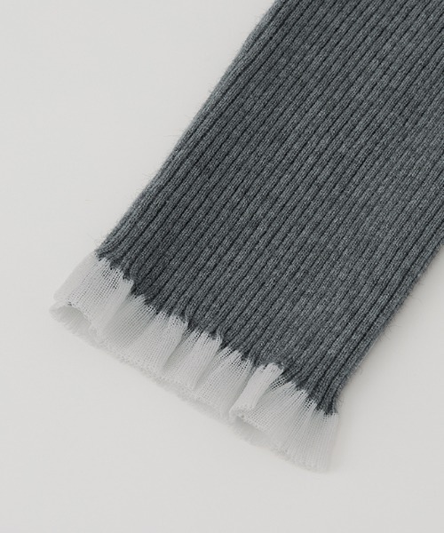 RANAN（ラナン）の「［26SS新色追加］もちもちタッチ　シアーフリルハイネックリブニット（ニット/セーター・レディース・アイボリー/ブラック/グレー/ボルドー/ネイビー/ピンク/ブルー・M/L/LL）」の16枚目の写真