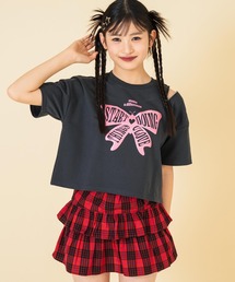ANAP GｉRL（アナップガール）の「ラメバタフライ ミニ裏毛 肩ジップ トップス（Tシャツ/カットソー・キッズ）」