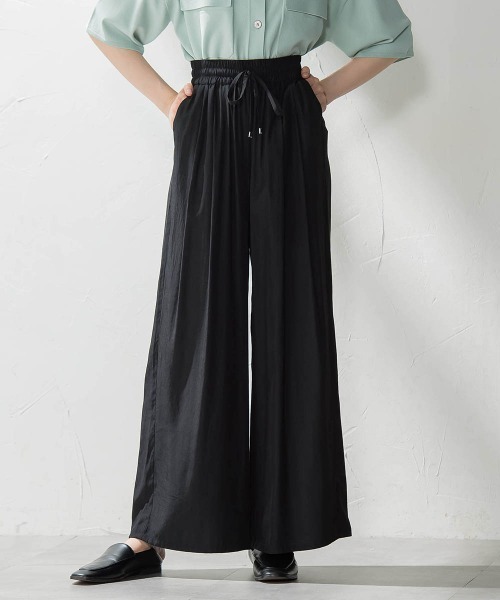 la.f…(ラエフ)の「【WEB限定】ウエストギャザーワイドパンツ≪手洗い可能≫(その他パンツ・レディース・ブラック/カーキ/ブルー・9号/11号)」の2枚目の写真