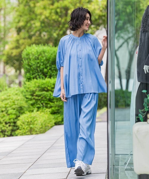 la.f…(ラエフ)の「【WEB限定】ウエストギャザーワイドパンツ≪手洗い可能≫(その他パンツ・レディース・ブラック/カーキ/ブルー・9号/11号)」の15枚目の写真