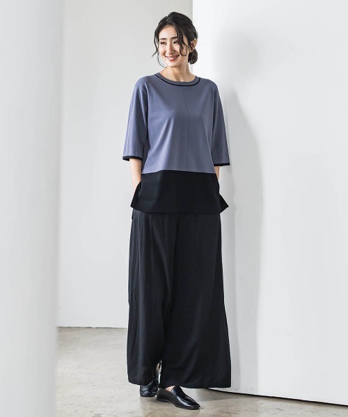 la.f…(ラエフ)の「【WEB限定】ウエストギャザーワイドパンツ≪手洗い可能≫(その他パンツ・レディース・ブラック/カーキ/ブルー・9号/11号)」の5枚目の写真
