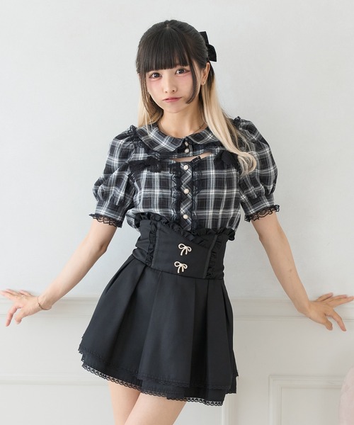 Pal elfy（パルエルフィー）の「胸開きレースリボンブラウス（シャツ