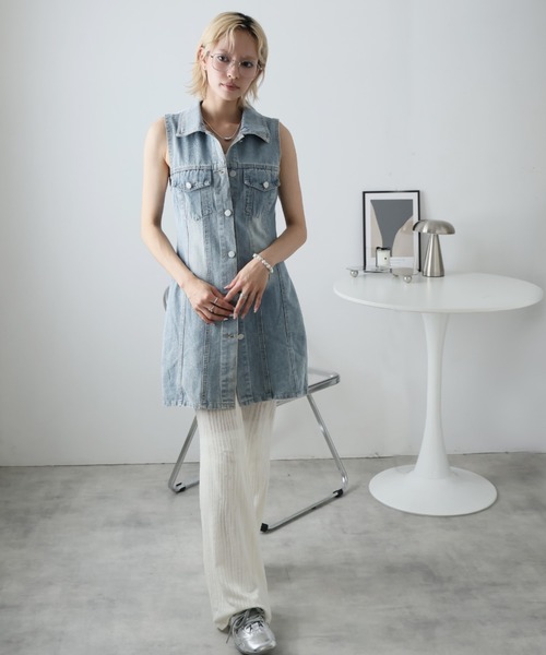 GUCCI デニムワンピース ノースリーブ 6 120/60 GUCCI デニムワンピース ノースリーブ 6 120/60 GUCCI デニム