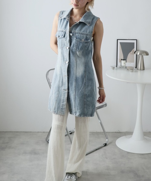 セール】デニムノースリーブワンピース（ワンピース）｜Girly Doll