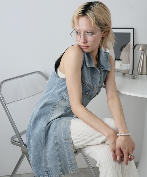 セール】デニムノースリーブワンピース（ワンピース）｜Girly Doll