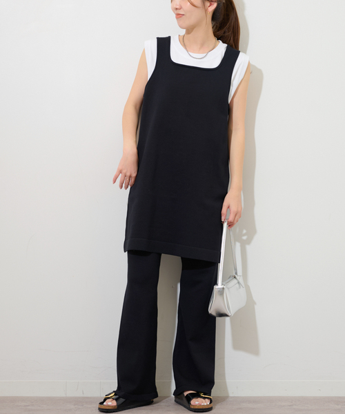 JOURNAL STANDARD relume（ジャーナルスタンダード　レリューム）の「フレアニットパンツ（その他パンツ・レディース・ブラック/チャコールグレー・FREE）」の22枚目の写真