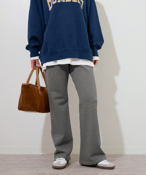 JOURNAL STANDARD relume（ジャーナルスタンダード　レリューム）の「フレアニットパンツ（その他パンツ・レディース・ブラック/チャコールグレー・FREE）」の5枚目の写真