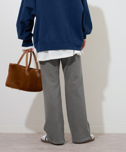JOURNAL STANDARD relume（ジャーナルスタンダード　レリューム）の「フレアニットパンツ（その他パンツ・レディース・ブラック/チャコールグレー・FREE）」の7枚目の写真