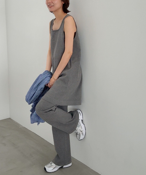 JOURNAL STANDARD relume（ジャーナルスタンダード　レリューム）の「フレアニットパンツ（その他パンツ・レディース・ブラック/チャコールグレー・FREE）」の9枚目の写真