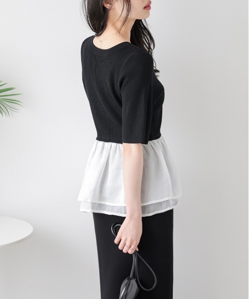 AMELY(エミリー)の「シアーフリルドッキングトップス(その他トップス・レディース・ホワイト/ブラック/ホワイト系その他/ブラック系その他・フリー)」の22枚目の写真