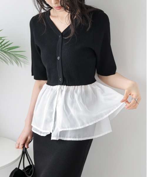 AMELY(エミリー)の「シアーフリルドッキングトップス(その他トップス・レディース・ホワイト/ブラック/ホワイト系その他/ブラック系その他・フリー)」の20枚目の写真