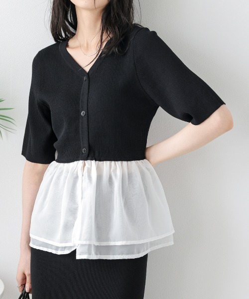 AMELY(エミリー)の「シアーフリルドッキングトップス(その他トップス・レディース・ホワイト/ブラック/ホワイト系その他/ブラック系その他・フリー)」の19枚目の写真