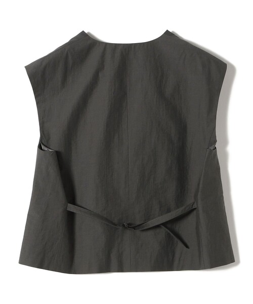SHIPS(シップス)の「SHIPS Primary Navy Label:〈手洗い可能〉MANTECO ジレ(ベスト・レディース・ダークグレー/オフホワイト・ONE SIZE)」の4枚目の写真