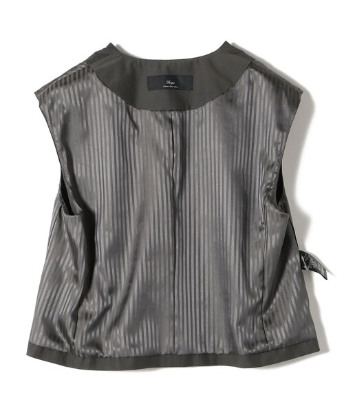 SHIPS(シップス)の「SHIPS Primary Navy Label:〈手洗い可能〉MANTECO ジレ(ベスト・レディース・ダークグレー/オフホワイト・ONE SIZE)」の6枚目の写真