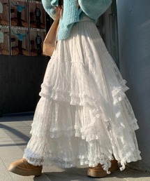 FAVORITO（ファヴォリート）の「レイヤードチュールスカート（スカート）」