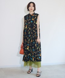 Paradipe Picnicパラダイスピクニック花柄ドット半袖チュニックドレス ブラウス レースチュニック チュニック 花柄 刺繍 レース 白